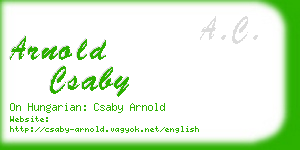 arnold csaby business card